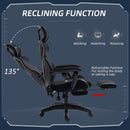 Vinsetto Gaming Chair, Ergonomic Computer Chair with Footrest, Headrest, Recliner Swivel Seat with Adjustable Height, Black