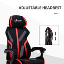 Vinsetto Gaming Chair, Ergonomic Computer Chair with Footrest, Headrest, Recliner Swivel Seat with Adjustable Height, Black & Red