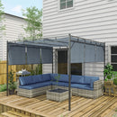 Patio Furniture, Peace River 7 Pc Rattan Wicker Modular Outdoor Furniture Sectional Sofa Set - Blue / Grey - Seasonal Overstock