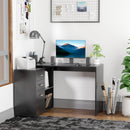 Wexley Hill Adjustable L-Shape Corner or Straight Home Office Desk with Shelf and Drawers - Black