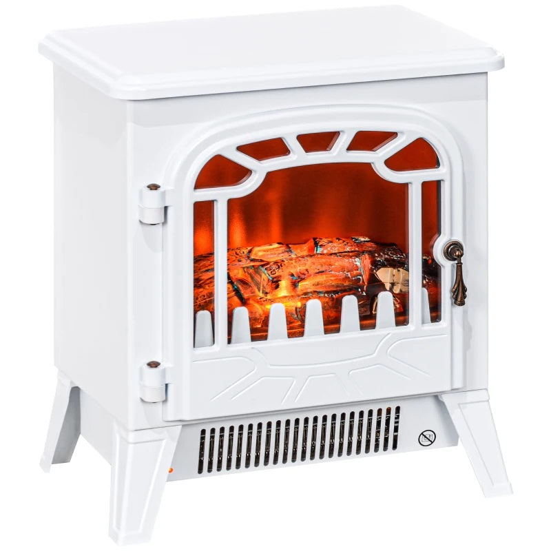 White Mini Electric Fireplace with 750W / 1500W Heater