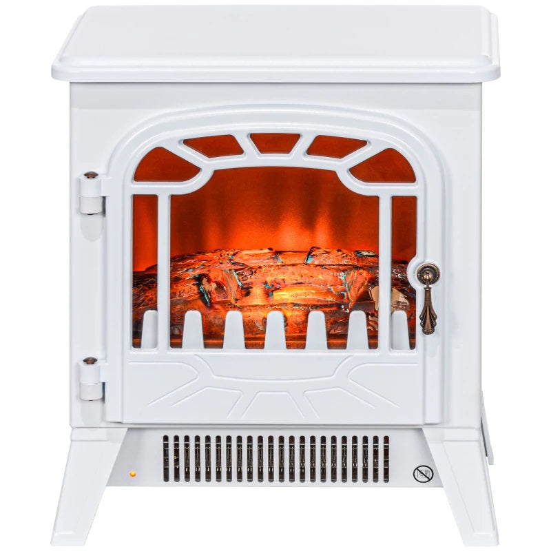 White Mini Electric Fireplace with 750W / 1500W Heater