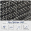 Wickervale 4-Piece Outdoor Corner Sofa Set with Table - Mixed Grey