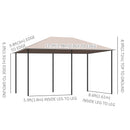 Canopies & Gazebos, Willow Bloom 13' x 10' Steel Frame Patio Gazebo Canopy with 6 Curtains - Khaki - Seasonal Overstock