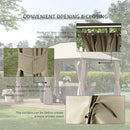 Canopies & Gazebos, Willow Bloom 13' x 10' Steel Frame Patio Gazebo Canopy with 6 Curtains - Khaki - Seasonal Overstock
