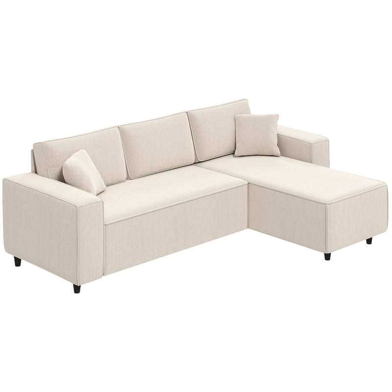 Beige sectional sofa on a white background
