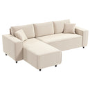 Beige sectional sofa on a white background