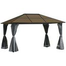 Gazebos, Windermere Hills 10' x 13' Hard Top Gazebo with Polycarbonate Roof Panels and Aluminum Steel Frame - Seasonal Overstock