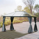 Gazebos, Windermere Hills 10' x 13' Hard Top Gazebo with Polycarbonate Roof Panels and Aluminum Steel Frame - Seasonal Overstock