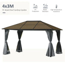 Gazebos, Windermere Hills 10' x 13' Hard Top Gazebo with Polycarbonate Roof Panels and Aluminum Steel Frame - Seasonal Overstock