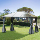 Gazebos, Windermere Hills 10' x 13' Hard Top Gazebo with Polycarbonate Roof Panels and Aluminum Steel Frame - Seasonal Overstock