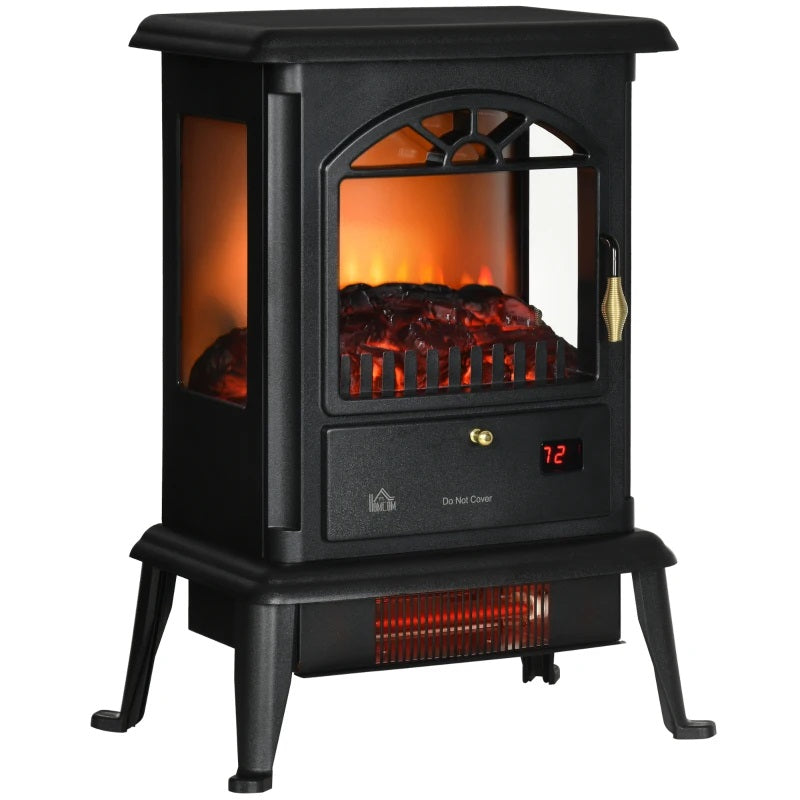 Winston Avenue Mini Rustic Stove Look Electric Fireplace with 3D Flame Effect, Timer and 1000W / 1500W Infrared Heater