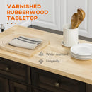 Wynette Rolling Kitchen Island Cart with Cupboard Storage - Brown Oak