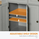 Wynette Rolling Kitchen Island Cart with Cupboard Storage - Grey