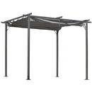 Gazebos, Yuri 10' x 10' Outdoor Pergola with Sliding Retractable Sun Canopy - Grey - Seasonal Overstock