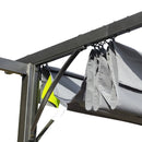 Gazebos, Yuri 10' x 10' Outdoor Pergola with Sliding Retractable Sun Canopy - Grey - Seasonal Overstock