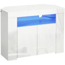 TV Stand, Zahra White 40" Corner TV Stand with LED Lighting - Seasonal Overstock