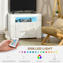 TV Stand, Zahra White 40" Corner TV Stand with LED Lighting - Seasonal Overstock