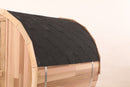 Blisspod, Prague, Canadian Red Cedar Outdoor Steam Barrel Sauna, 2-4 / 4-6 persons with Full Glass Back & 2 front Porch seats