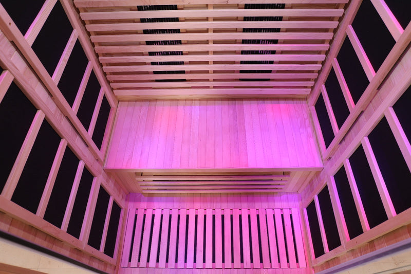 Blisspod Venetian 2-Person  Full Spectrum Indoor Premium Canadian Hemlock Low EMF Sauna 10 Heaters Chromotherapy Reflexology
