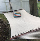Deluxe Polyester Rope Hammock with Wicker Stand
