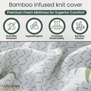 UltraFlex RestEasy- Reversible Gel-Infused Foam Mattress, Ideal for Bunk Beds, Trundle Beds, Caravans, RV, Bamboo Feel, CertiPUR-US® Certified, Medium Firmness, Conveniently Boxed (Made in Canada)