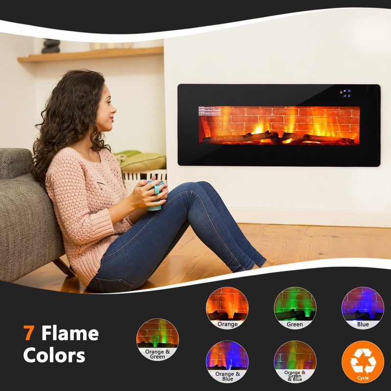 42" Electric Fireplace Wall Mounted or Free Standing with Remote - Seasonal Overstock