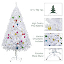 Christmas Trees, 5.9ft White Artificial Christmas Tree with 48 Ornaments - Seasonal Overstock