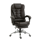 Marlos High Back Faux Leather Executive Chair with Footrest - Brown - Seasonal Overstock