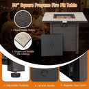 Surya 30" 50,000 BTU Fire Table with Ceramic Table Top - Black - Seasonal Overstock