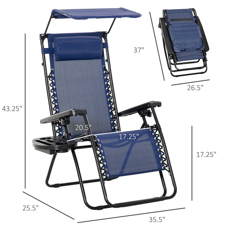 Darius 2pc Zero Gravity Chair Set - Blue - Seasonal Overstock