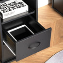 Esme Modern Computer Desk with Storage Drawers and Keyboard Tray - Black - Seasonal Overstock