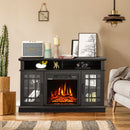 Fireplaces, Felder Black 1400W Electric Fireplace TV Stand for TVs up to 50" - Seasonal Overstock