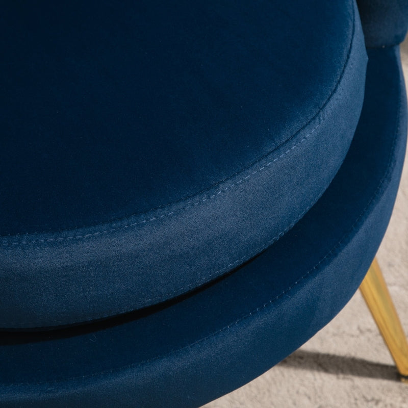 Lita Velvety Accent Tub Chair - Blue - Seasonal Overstock