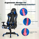 Office Chairs, Lucas High-Back Gaming Chair with Massage - Blue - Seasonal Overstock