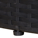 Paloma II 4pc Outdoor Rattan Sofa Bed / Patio Conversation Set - Cream White & Black - Seasonal Overstock