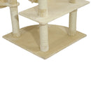 Cat Trees, XL 6.6ft Luxury Cat Tree Condo in Beige - Seasonal Overstock