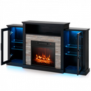 Townes Fireplace TV Stand with 16-Colour LED Backlights for TVs Up To 65-in - Black - Seasonal Overstock