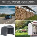 9' x 8' Dark Grey Heavy Duty Outdoor Portable Storage Shed - Seasonal Overstock