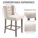 Cecilia 26" Beige Upholstered Counter Stool (2 Pack) - Seasonal Overstock