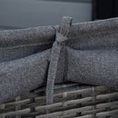 Serena 4pc Outdoor Rattan Sofa Bed / Patio Conversation Set - Grey - Seasonal Overstock