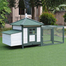 Timberland Trove 77" Small Animal Coop / Hutch - White & Green - Seasonal Overstock