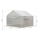 Greenhouse, 10' x 9.5' x 8' Soft Cover Greenhouse - White - Seasonal Overstock