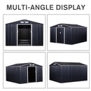 11' x 9' Large Garden Storage Shed - Dark Grey - Seasonal Overstock