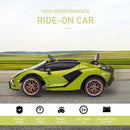 12V Kids Ride On Lamborghini SIAN with Parent Remote - Green - Seasonal Overstock