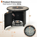 Conley 32" Round 30,000 BTU Fire Table with Cover - Brown - Seasonal Overstock