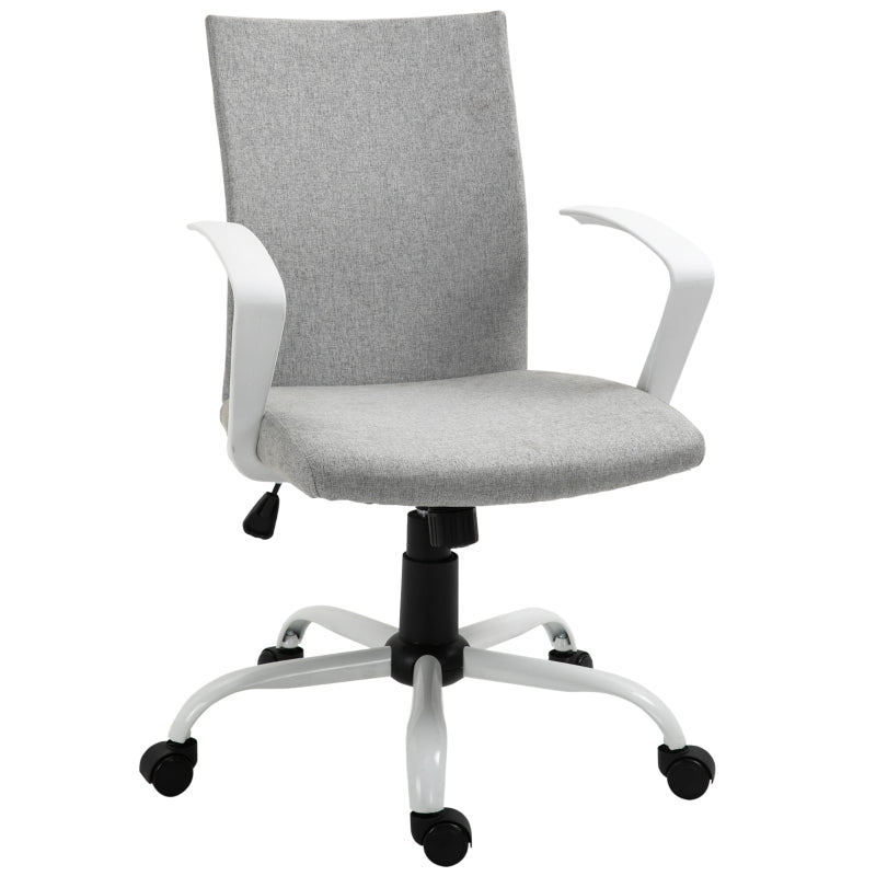 Gestar Steel Base Swivel Office Chair - Grey Linen - Seasonal Overstock