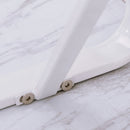 Hutton Minimalist White Glass Top Desk - Seasonal Overstock