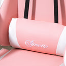 Koral Pink Gaming Chair with Adjustable Head Pillow and Lumbar Support - Seasonal Overstock