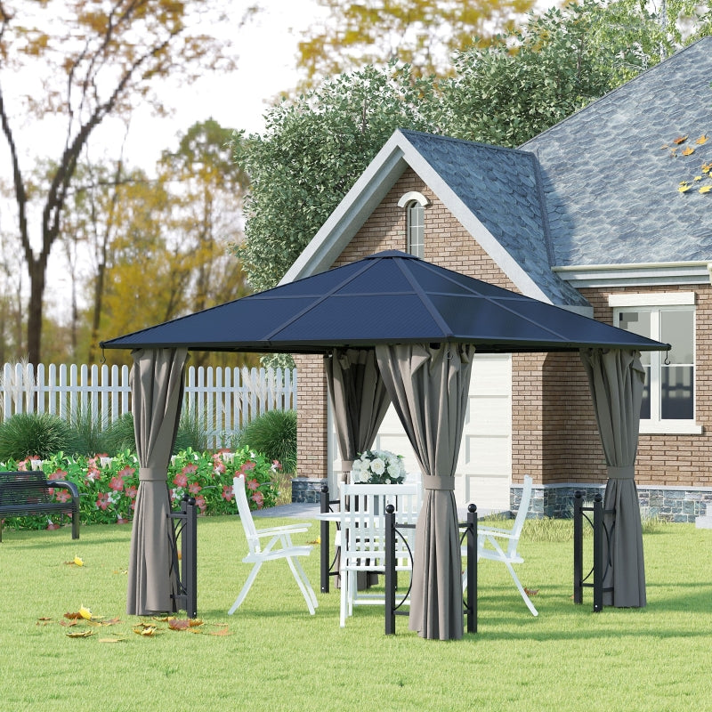 Madison Beach 10' x 10' Steel Gazebo with Polycarbonate Panel Roof